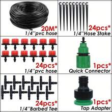 Greenhouse Micro Irrigation Kit,Automatic Watering System For Yard, Plants Mister, With 1/4" Irrigation Tubing & Adjustable Sprinklers