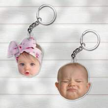 1pc Customized Acrylic Photo Keychain, Personalized Pet/Portrait Picture Keyring Pendant, Backpack Charm, Suitable As Customized Gift,Durable,Engraved,Stainless,Colorful,Cute,Adorable,Funny,Kawaii,Y2K,Stylish,Unisex,Casual,Custom,Personalized,Unique,Customized,Ideal Gifts For Him,Ideal Gifts For Her,Her,Boyfriend,Girlfriend,Family,Friends