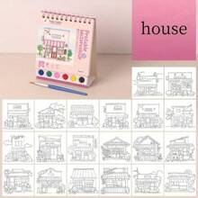 每本 20 页水彩纸水彩画套装水彩涂鸦着色书艺术绘画书创意水彩画书，完美的生日礼物、复活节礼物、派对节日礼物