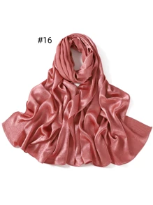 1 Piece Crepe Silk Satin Solid Color Scarves Luxury Bandana Headband Headscarf Shawl Chic Woman Turban Hijabs Rectangular Scarf For Women Veiled Clothes