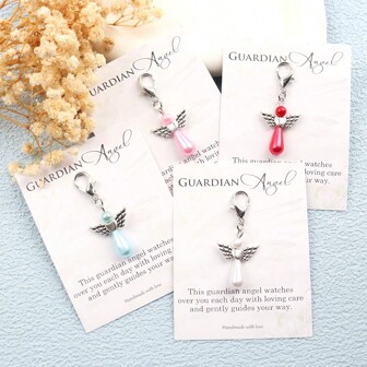 Skyddsängelnyckelring Presenter till familj och vänner, inspirerande uppmuntran andliga smycken ängelgåvor biltillbehör väskberlock skola söt goth y2k halloween accessoarer lärardag