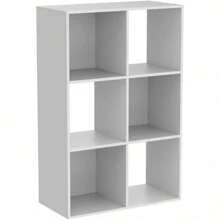 11-Inch Cube Storage Organizer Shelf W/Back, With Exterior Edge, Room Storage Shelves Divider, Bookcase, 6-Cube / 8-Cube / 9-Cube, Colors Available In Rustic Grey Oak And White - 1 - Xem 3