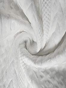 Women Fashion Elegant Texture Melange Zip-Up Hoodie Cardigan, Autumn/Winter White Spring - White - View 5