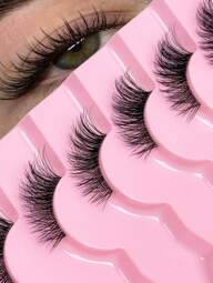 7 par pół rzęs z przezroczystym paskiem, wydłużone rzęsy w kształcie kociego oka, naturalny wygląd, delikatne sztuczne rzęsy z norek, puszyste, miękkie sztuczne rzęsy, naturalny makijaż, odpowiednie na co dzień, na imprezę, na walentynki, rzęsy na pasku, rzęsy, sztuczne rzęsy