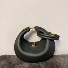 Original China Brand Bag Half Moon Bag New Women's Personalized Design Casual Solid Color Simple Shoulder Bag Fashionable Armrest Handbag - 黑色 - 查看 5