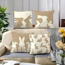 1 pezzo Federa decorativa per cuscino di Pasqua con coniglietto, decorazione per camera da letto e divano