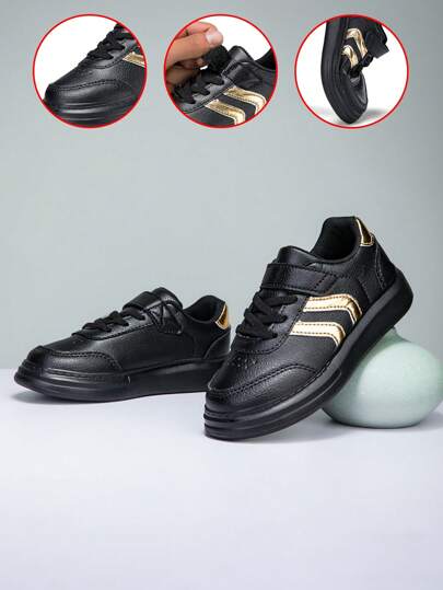 Hot-Selling Kids' Sports Casual White Sneakers, Hook And Loop Strap Flat Shoes, Fashion Leisure Running Shoes, Versatile Solid Color Canvas Shoes
