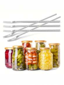 1 st. Kimchi-vork van roestvrij staal, olijfvork, kimchi-tang, blik-/augurkenvork, cocktailvork, fruitvork, lepel met lange steel, perfect voor het serveren en oppakken van augurken en olijven, keukengereedschap voor restaurants