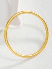 1 Pc Retro Heritage Bracelets Girls Solid Frosted Plain Ring Heritage Bracelets Exquisite Handmade Crafts Bracelets Fashion Jewelry Bracelets Exquisite Goddess Gifts - Gold - View 2