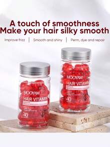 40 Capsules Hair Treatment Serum, Hair Vitamins Serum Capsule, Enriched With A C E Pro B5, Moroccan Macadamia Avocado Oils, Nourish Hair, Treat Split Ends, Dry And Rough Hair, Make Your Hair Smootherconditioner For Women & Men, No Rinse And  For All Hair - Đỏ - Xem 3