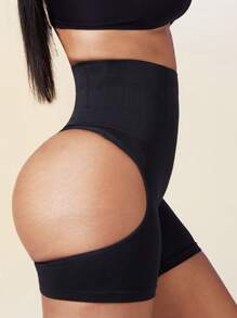1pc Women Waist Trainer & Butt Lifter Seamless Bodysuit, Black