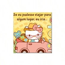 Sanrio 1 pieza Paño de limpieza de microfibra con estampado de gatito - Limpia de forma segura y efectiva lentes, gafas, pantallas, cámaras, teléfonos, pantallas de TV LCD y talla grande