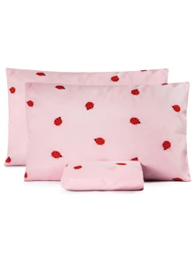 Standard Double Sheet Set Without Elastic With Minimalist Pillowcases 150 Thread Count - 3 Pieces - 瓢蟲 - 查看 1