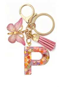 A First Letter Keychain Pendant, Resin Letter Keychain Wallet, Backpack Accessory - Color - View 7