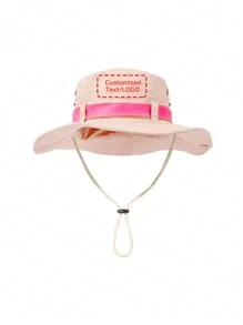 1 件定制文字/徽标带渔夫帽/速干折叠徒步渔夫帽/定制渔夫帽/个性化帽子/定制眼拉绳可调节帽子，适合日常户外穿着，徒步旅行，钓鱼，攀岩，徒步旅行 - 圖案訂製款 - 查看 16