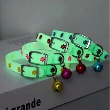 2pcs/Set Random Pattern Pet Collar, Luminous Cat Or Dog Glow Collar, Anti-Lost Necklace For Night - Multicolor - View 6
