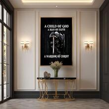 Dark Knight With Christian Faith Theme Large Wooden Framed Wall Art Home Decor Canvas Painting- For Bedroom, Bathroom, Living Room, Office, Kitchen, Holiday Gift- 1pc - Nhiều màu - Xem 5