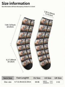 1 Pair Custom Face Socks, Custom Photo Sock, Custom Printed Socks, Personalized Funny Face Socks, Custom Picture Socks, Put Any Face On The Socks, Anniversary Gift, Valentine Gift, Birthday Gift, Wedding Gift - Multicolor - View 5