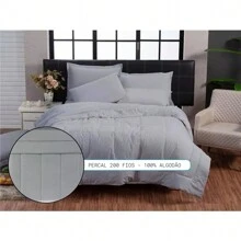 200 Thread Count Natural Cotton Queen Duvet Soft Touch - 灰色 - 查看 5