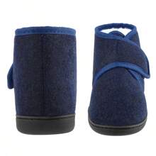 TIESTRA Mens Slipper Boots Warm Felt Slippers Wide Fit Winter Cosy Fur House Shoes Non Slip For Indoor & Outdoor - Blue - View 4