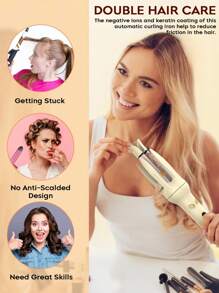 [Upgrade]Automatic Hair Curler, Professional Automatic Curling Iron, 4 Temperature & More Heating Modules With Fast Heating For Lasting Beach Waves