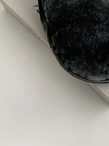 1 chiếc mũ bóng chày denim đã giặt có trang trí nơ, mũ họa sĩ phong cách Anh cổ điển, mũ lưỡi trai Unisex thường ngày mới, trang phục thời trang đường phố - Nhiều màu - Xem 7