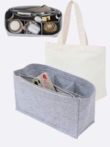 1PC Beige Bag Middle Bag, Inner Bag, Inner Bag, Storage Inner Bag, Storage And Organizing Bag, Lined With Shopping Bag,Boho Vibes