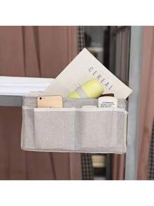 Creative Bedside Sofa Storage Bag Multifunctional Notebook Mobile Phone Car Seat Back Hanging Cotton And Linen Storage Basket,Boho Vibes - Beige - View 9