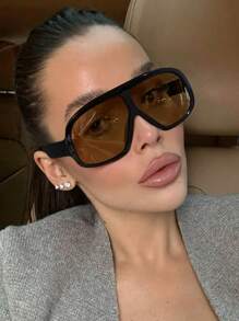 1/2/3 piezas de Gafas de moda de gran tamaño de acrílico con diseño de hongos para mujeres, regalos navideños y uso diario para vacaciones de verano en la playa, al aire  viajes - Multicolor - Ver 1