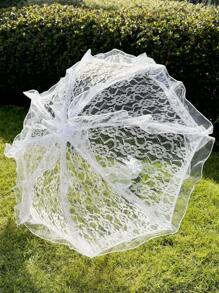 1 件装白色蕾丝阳伞茶会装饰生日派对用品复古婚礼配件伴娘礼物拍照道具 - 彩色 - 查看 8