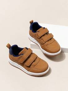 1 Pair Kids Double Strap Flat Non-Slip Sports Shoes, Casual Wear For Boys & Girls