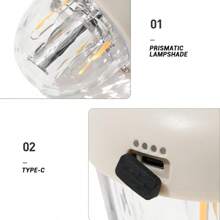 1 pièce Lampe de camping rétro Éclairage Lampe de tente portable Rechargeable Étanche Durée de vie extra longue Convient pour le camping en plein air Éclairage d'urgence à la maison Lumière d'ambiance de camping - Kaki - Voir 7