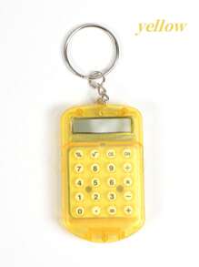 1 pieza Llavero con miniatura de calculadora de tapa abatible de moda y creativa, casual, regalo del Día de San Valentín, regalo para amigos (llave no incluida), accesorio de coche, adorno de bolso, escuela