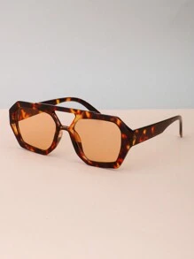 Gafas de moda con doble puente cuadrado vintage, gafas de lente de océano de alta gama retro para fiestas de playa al aire libre, gafas de moda de estilo callejero para mujeres, accesorios de playa para mujeres, para verano, playa, vacaciones, al aire libre y viajes