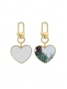 1 Piece Set, Personalized Customized Heat Transfer Keychain. Suitable For Daily Life, Holiday Gatherings, And Customized Weddings. Can Be Used As A Birthday Gift, Graduation Gift, Valentine'S Day Gift, Mother'S Day Gift. Can Be Used To Match Keys And Bags. It Is Made Of High-Quality Metal Material, Shining With A Charming Golden Luster.
