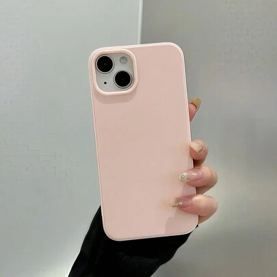 Solid Color Pink Matte Silicone Phone Case 1pc Solid Color Large Pore Matte Full Coverage Shockproof Phone Case Compatible With IPhone 16PROMAX/15PLUS/15PRO/15/14PROMAX/14PLUS/14PRO/14/13PROMAX/13PRO/13/12PROMAX/12PRO/12 11PROMAX/11PRO/11/XSMAX/XR/XS/7/8PLUS Protective Cover Waterproof Anti-Fall Scratch Resistant Spring Easter Gift
