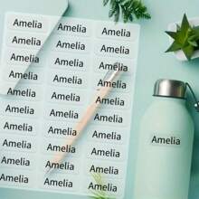 45/90/180/270/360pcs Options Custom Waterproof Name Stickers - PET Labels For Bottles & Notebooks, Tear-Resistant, Easy Apply/Remove