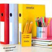 45/90/180/270/360pcs Options Custom Waterproof Name Stickers - PET Labels For Bottles & Notebooks, Tear-Resistant, Easy Apply/Remove