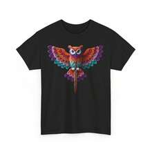 Knitted Owl T-Shirt – Vibrant Winged Yarn Creature Graphic Tee For Art Lovers