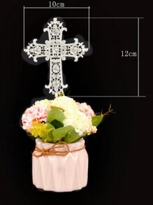 2 pièces Décorations de gâteau en métal et cristal en forme de croix, décorations de gâteau "Que Dieu bénisse" pour baptême de bébé, mariage, baptême, cuisson, fournitures pour fête de gâteau
