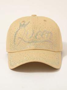Rhinestone Crown "Queen" Letter Women's Baseball Cap - A - View 8