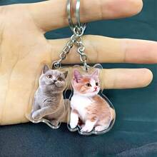 1pc Personalized Photo Keychain With Picture - Custom Acrylic Dog Cat Key Ring | Unique Gifts For Birthday, Anniversary, Parties, And Room Decorations Graduation