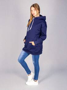 Sudadera holgada con capucha para mujer, Colección Nice Hoodie - Azul - Ver 4