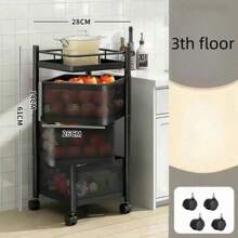 Drehbares multifunktionales Regal, freistehende mehrschichtige Aufbewahrung für Snacks, Obst und Gemüse für Zuhause