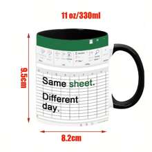 330ml/11oz Ceramic Mug/Coffee Cup/Tea Cup/Milk Cup/Breakfast Cup/Water Cup, Suitable For Office - Dual Color Black - View 3