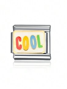 1 件 2025 情人节顶级时尚彩色字母心形翅膀拼图 DIY 意大利模块化饰品情侣手链不锈钢首饰制作组件，适合节日礼物、派对、日常服装配饰 - 彩色 - 查看 25