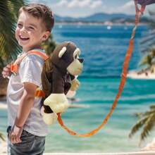 DODO NICI Mochila con arnés de para niños, mochila escolar de peluche de mono 2 en 1 para jardín de infantes