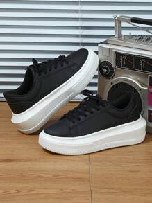 男士黑色经典时尚透气商务通勤步行休闲运动鞋，适合聚会、度假、送礼和旅行 - 黑色 - 查看 2