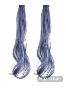 20inch Kids' Colored Curly Hair Extensions, One-Piece Seamless Invisible Clip-In Hair Extension For Adorable And Sweet Look - Multicolor - View 12