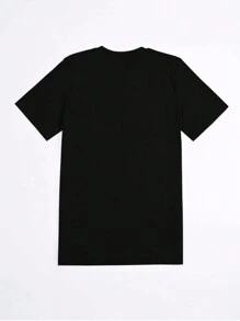 Camiseta con corazón brillante rosa, perfecta para el Día de San Valentín, camiseta de Día de San Valentín con corazón de lentejuelas falsas, regalo para ella, camiseta de amor para mujer de talla grande de manga corta y cuello redondo, casual, para vacaciones de verano - Negro - Ver 2
